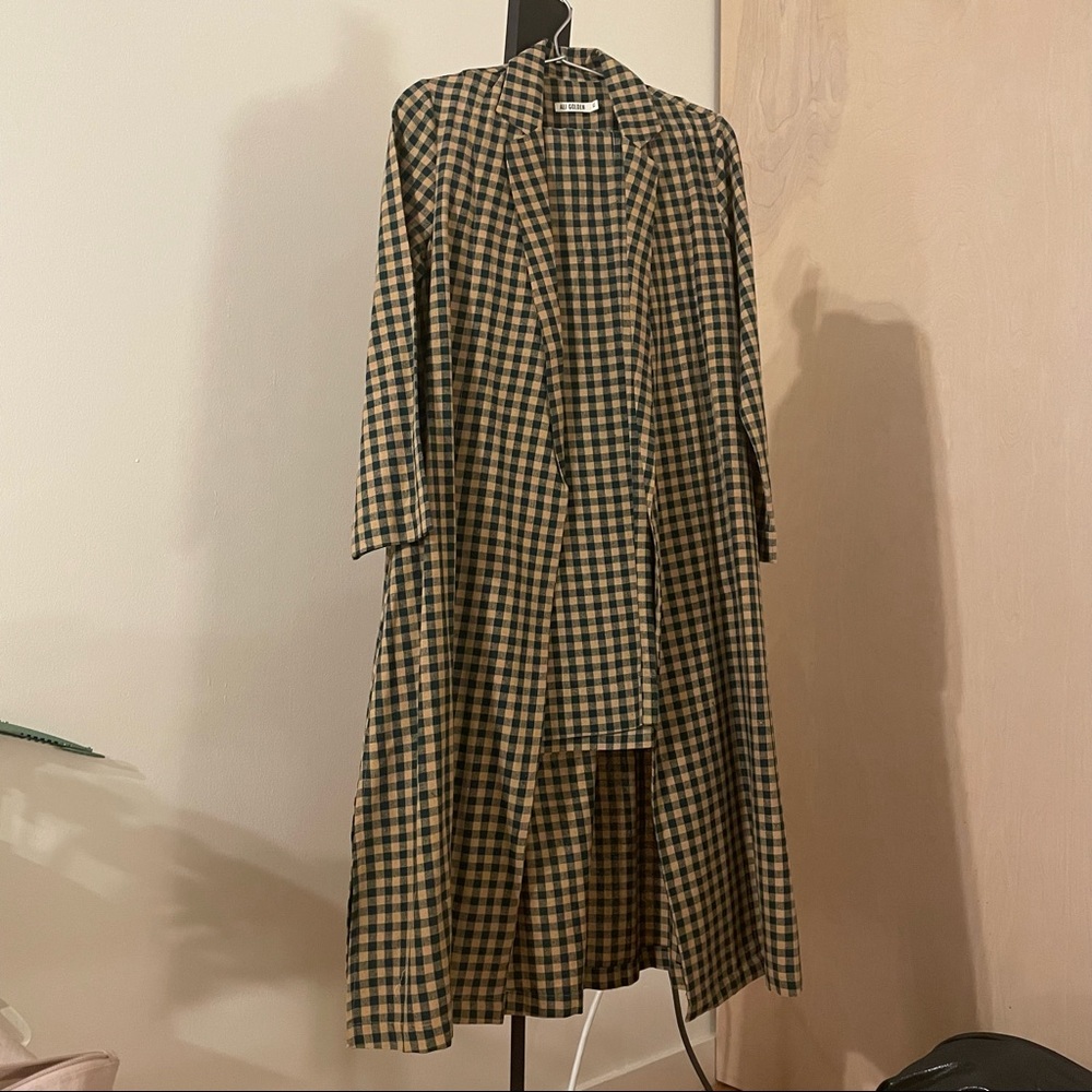 ali golden gingham notch jacket